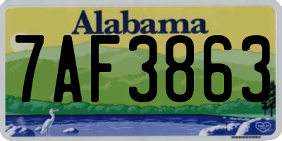 AL license plate 7AF3863