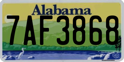 AL license plate 7AF3868