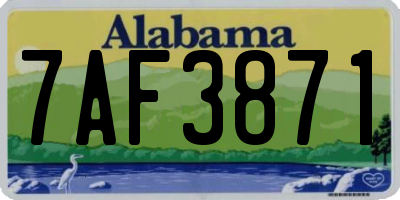 AL license plate 7AF3871