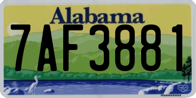 AL license plate 7AF3881