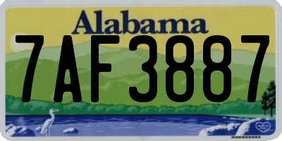 AL license plate 7AF3887