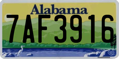 AL license plate 7AF3916