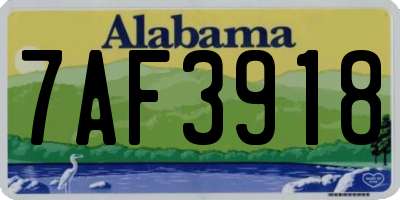 AL license plate 7AF3918