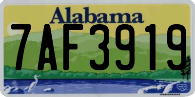 AL license plate 7AF3919