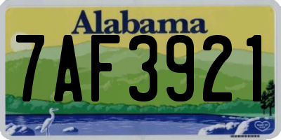 AL license plate 7AF3921
