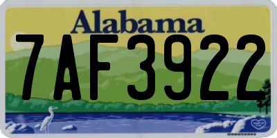 AL license plate 7AF3922