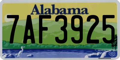 AL license plate 7AF3925