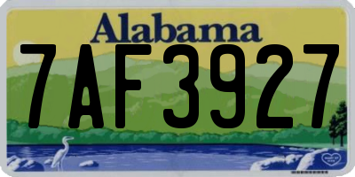 AL license plate 7AF3927