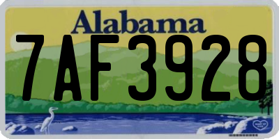 AL license plate 7AF3928