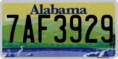 AL license plate 7AF3929