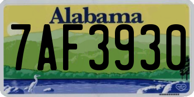 AL license plate 7AF3930