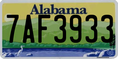 AL license plate 7AF3933