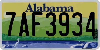 AL license plate 7AF3934