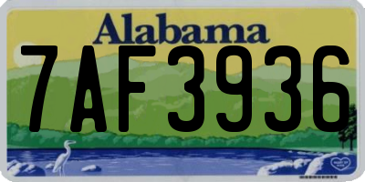 AL license plate 7AF3936