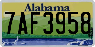 AL license plate 7AF3958