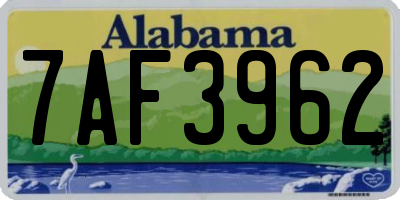 AL license plate 7AF3962