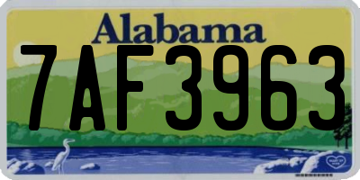 AL license plate 7AF3963