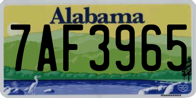 AL license plate 7AF3965