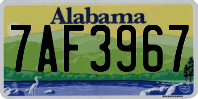 AL license plate 7AF3967