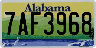 AL license plate 7AF3968