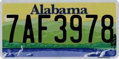 AL license plate 7AF3978