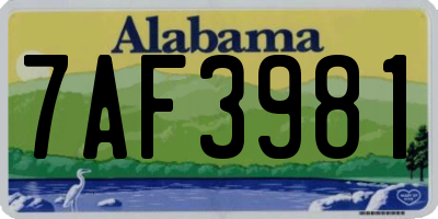 AL license plate 7AF3981