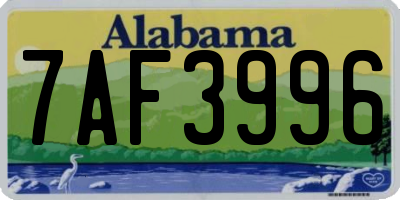AL license plate 7AF3996