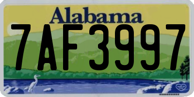 AL license plate 7AF3997