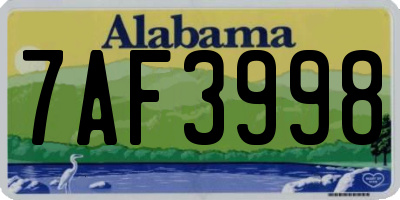 AL license plate 7AF3998