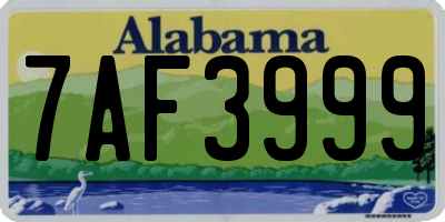 AL license plate 7AF3999