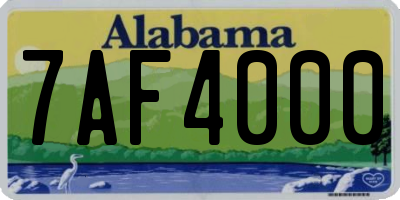 AL license plate 7AF4000