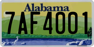AL license plate 7AF4001