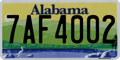 AL license plate 7AF4002
