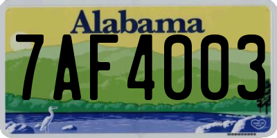 AL license plate 7AF4003