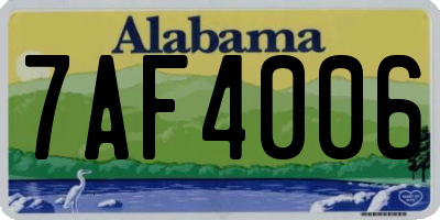 AL license plate 7AF4006
