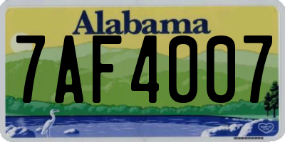 AL license plate 7AF4007