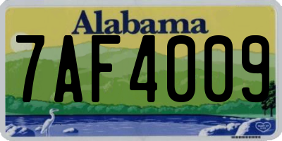 AL license plate 7AF4009