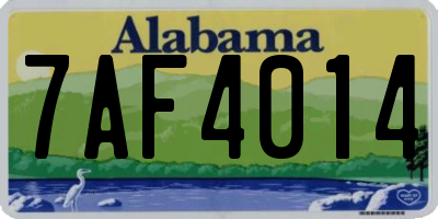 AL license plate 7AF4014