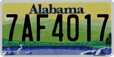 AL license plate 7AF4017