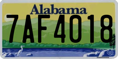 AL license plate 7AF4018