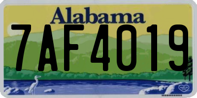 AL license plate 7AF4019