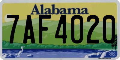 AL license plate 7AF4020