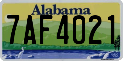 AL license plate 7AF4021
