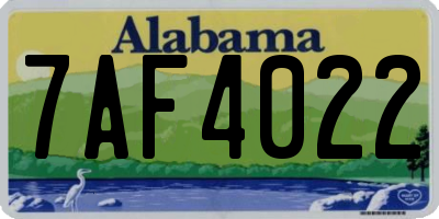 AL license plate 7AF4022