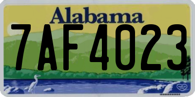 AL license plate 7AF4023