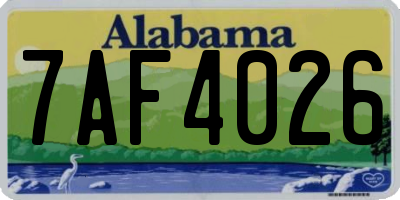 AL license plate 7AF4026