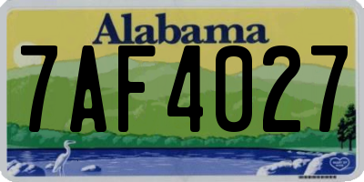 AL license plate 7AF4027