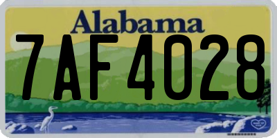 AL license plate 7AF4028