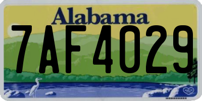 AL license plate 7AF4029