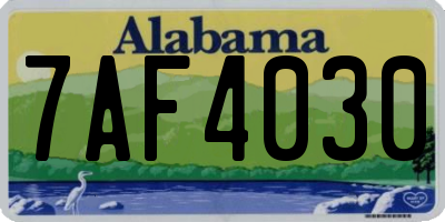 AL license plate 7AF4030